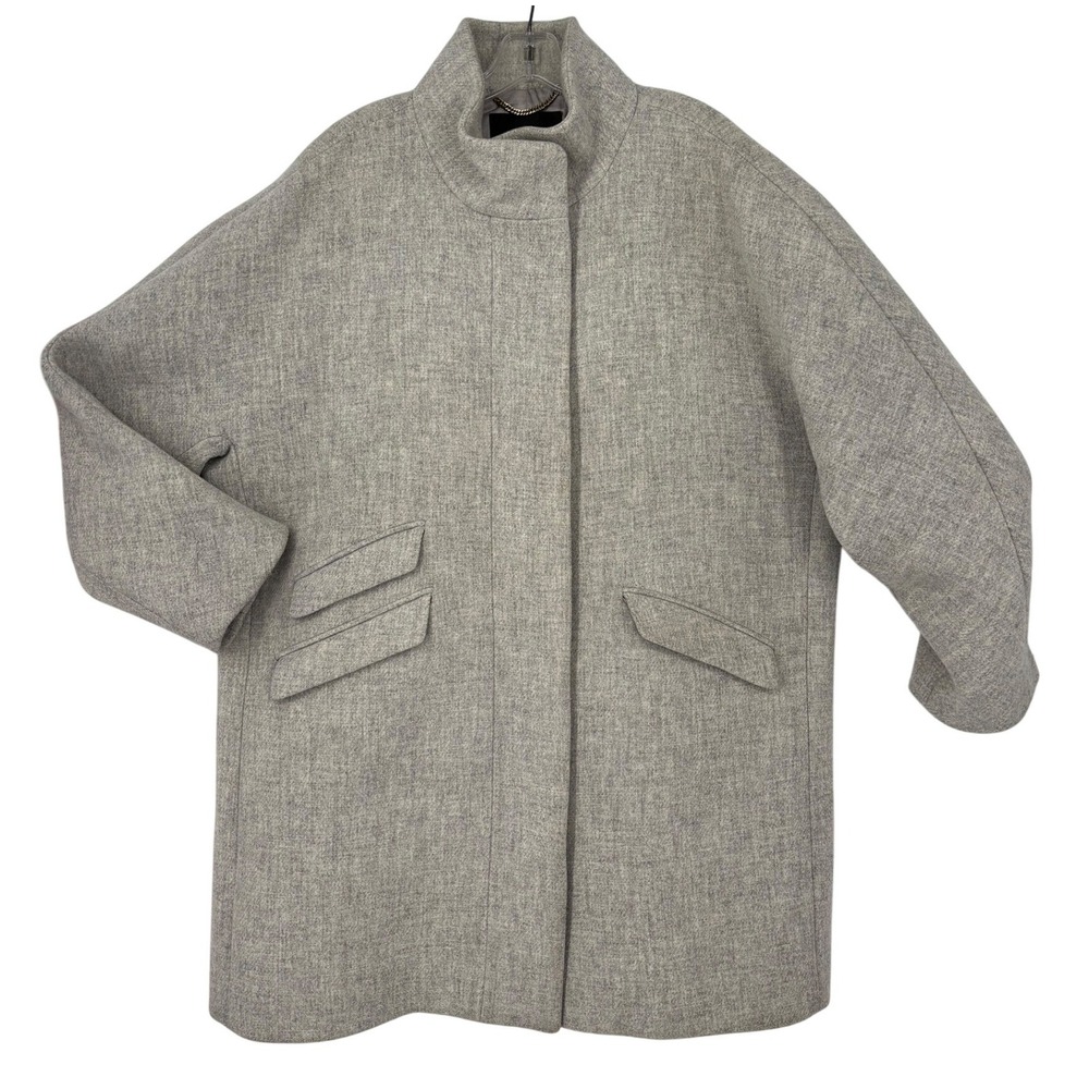 J. Crew Cocoon Coat Womens 20 Gray Italian Stadium Cloth Wool Blend Classic